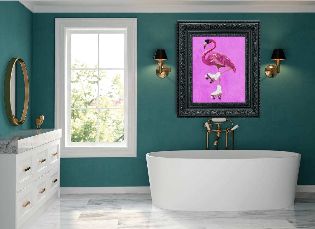 ROLLERSKATING FLAMINGO
