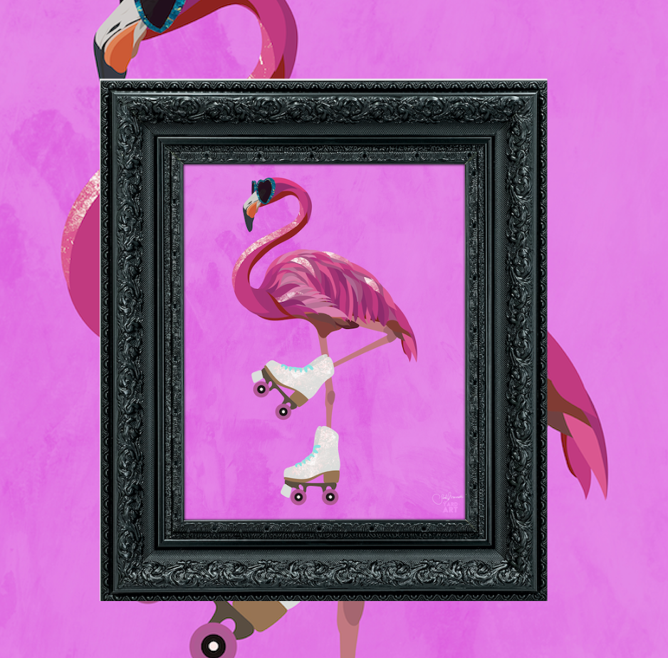 ROLLERSKATING FLAMINGO