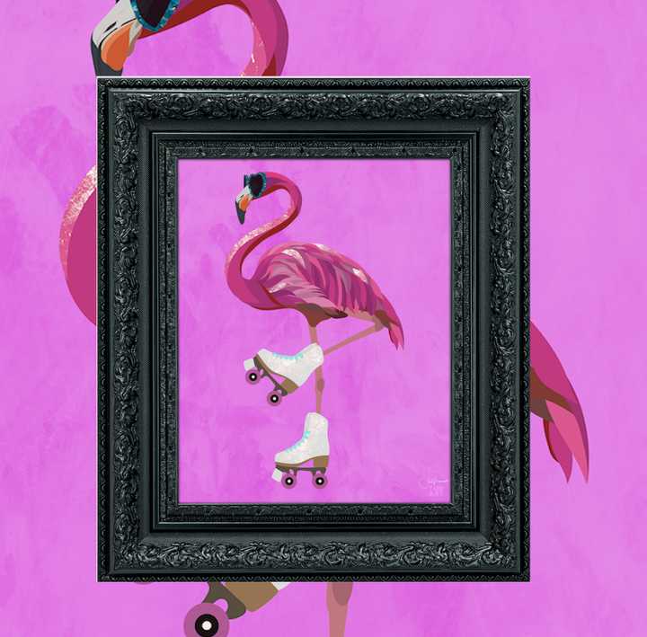 ROLLERSKATING FLAMINGO