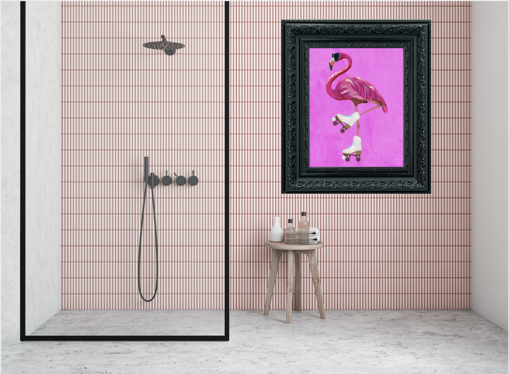 ROLLERSKATING FLAMINGO