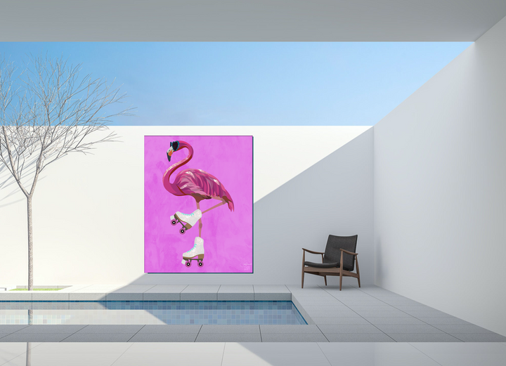 ROLLERSKATING FLAMINGO