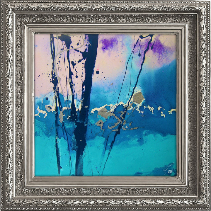 Dark Slate Gray Misty morn by Julie Woods ABSTRACT YARDART UK