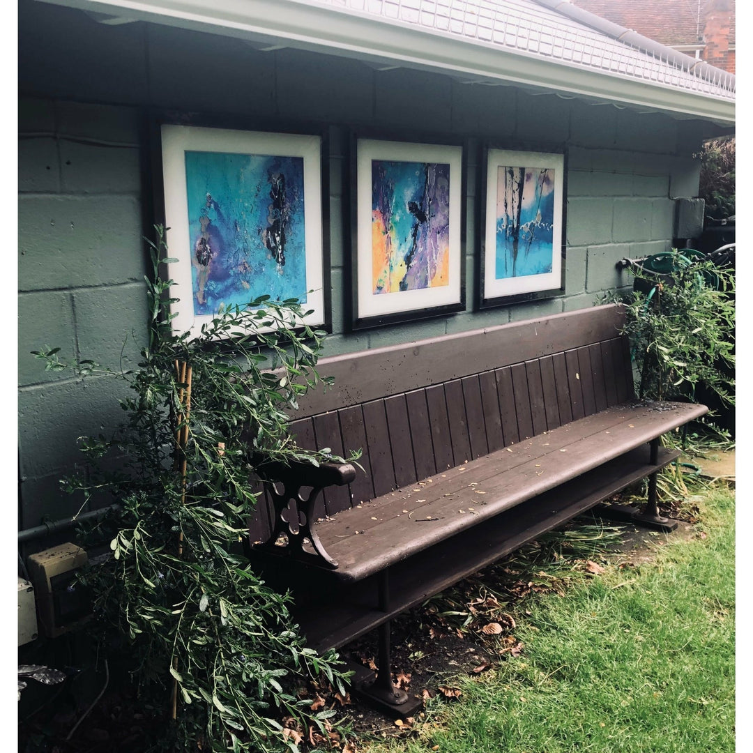 Dark Slate Gray Misty morn by Julie Woods ABSTRACT YARDART UK