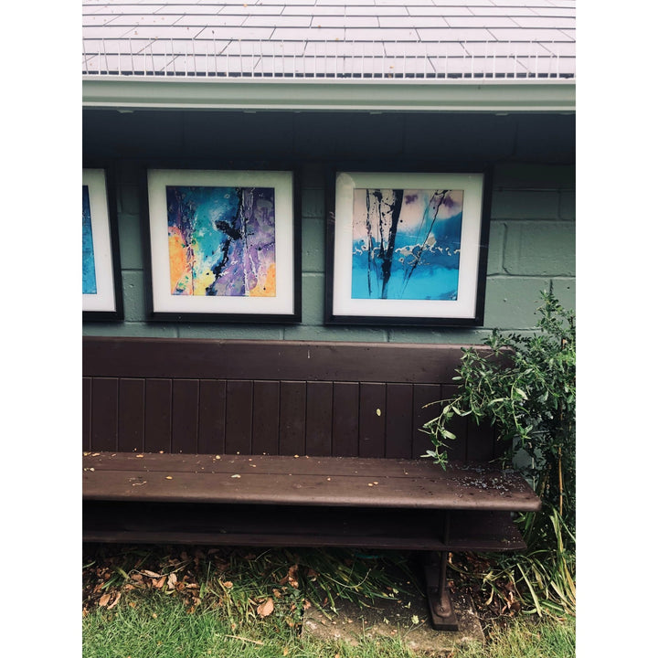 Dark Slate Gray Misty morn by Julie Woods ABSTRACT YARDART UK