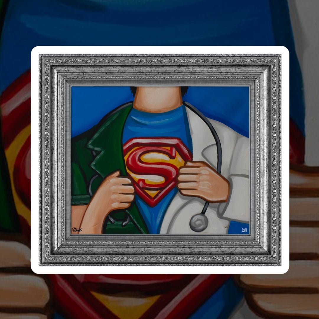 NHS Dr Superman by Rachel List - NUMBER AVAILABLE BELOW - YARDART UK