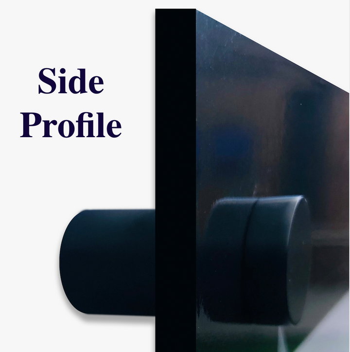 Side profile of a metallic object with 'Side Profile' text on a white background