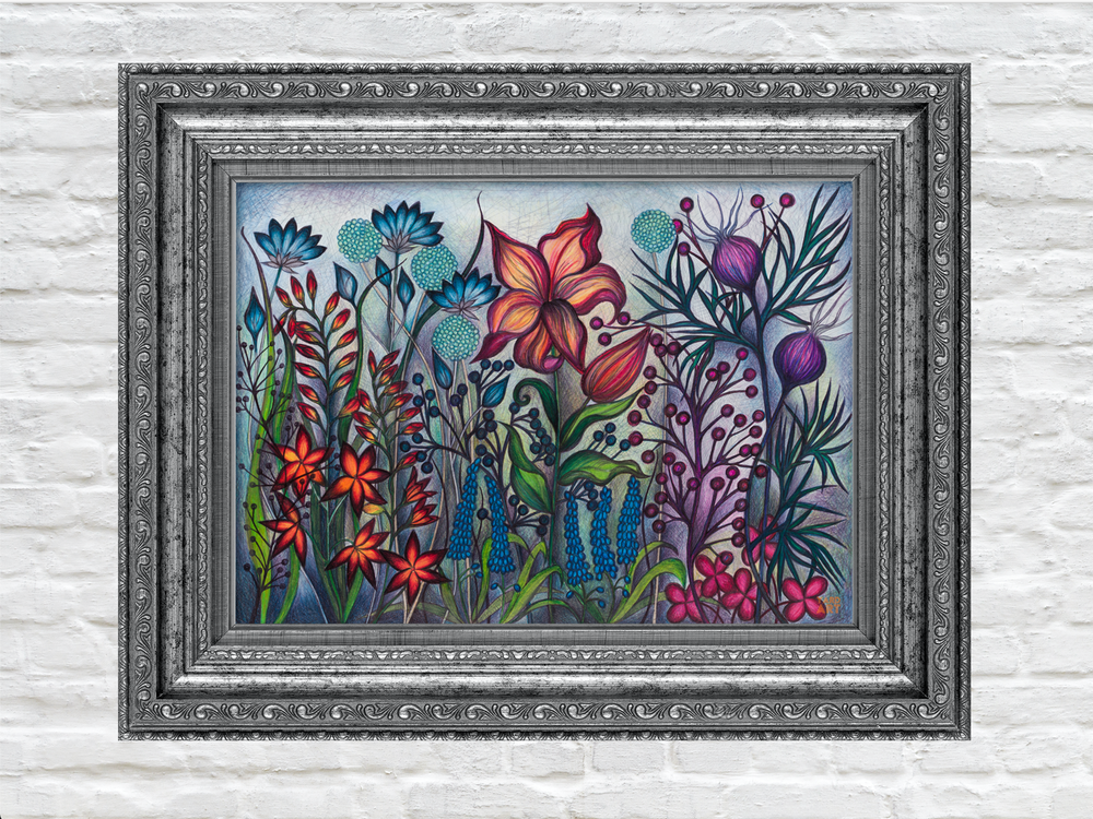 Light Gray Secret Garden Series IIII by Helen Lynch YARDART UK